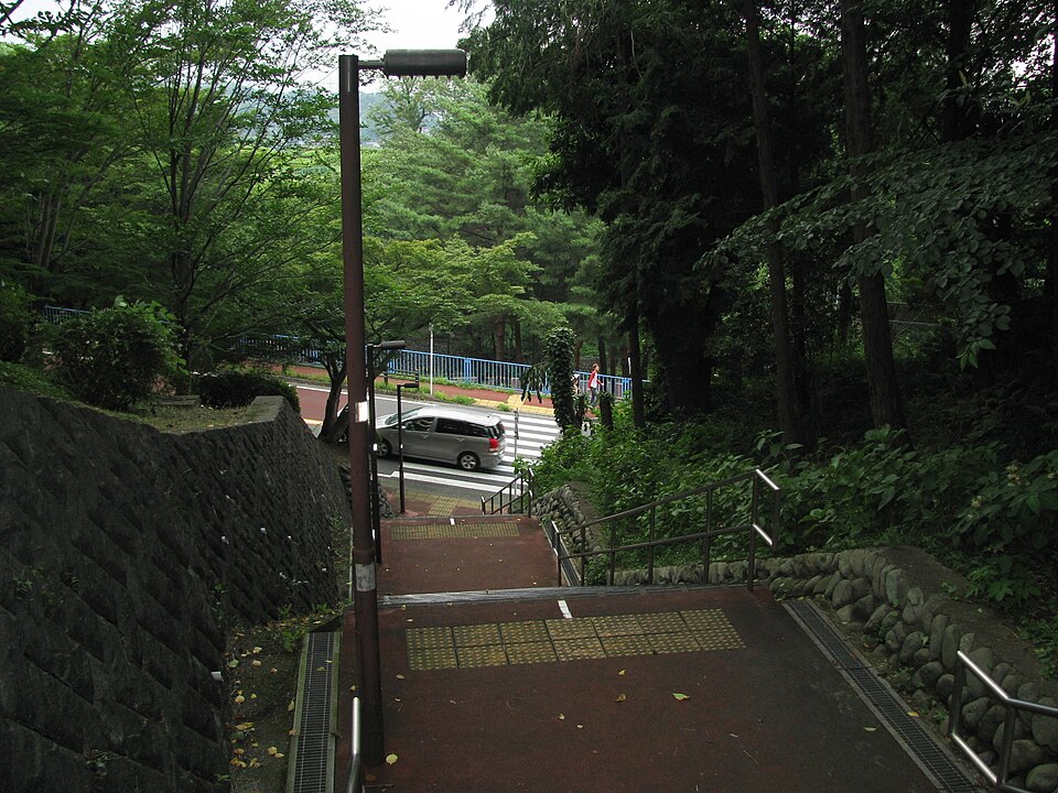 階段から眺めるカット